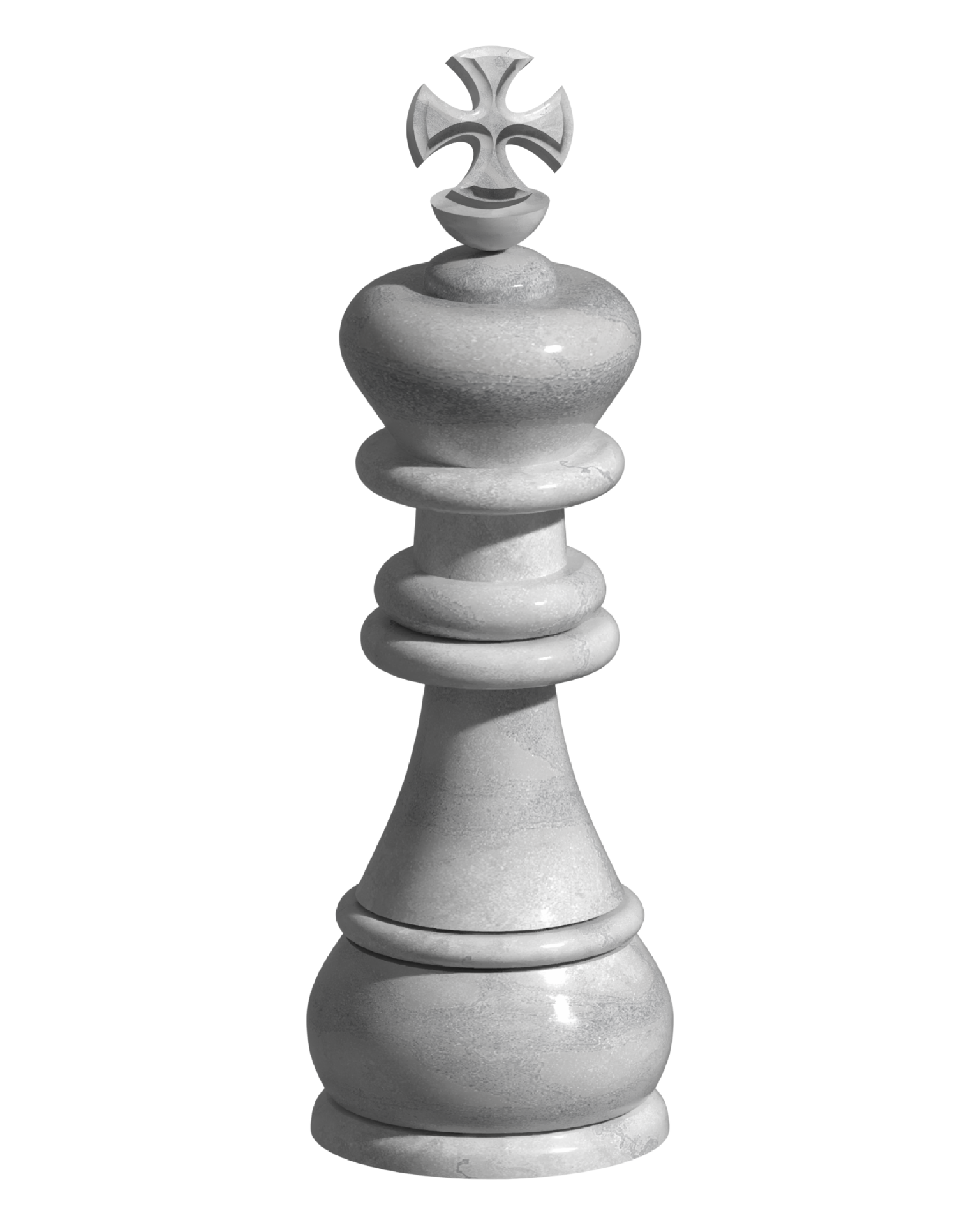 Silver Ceramic Chess King 3D Render 11306670 PNG