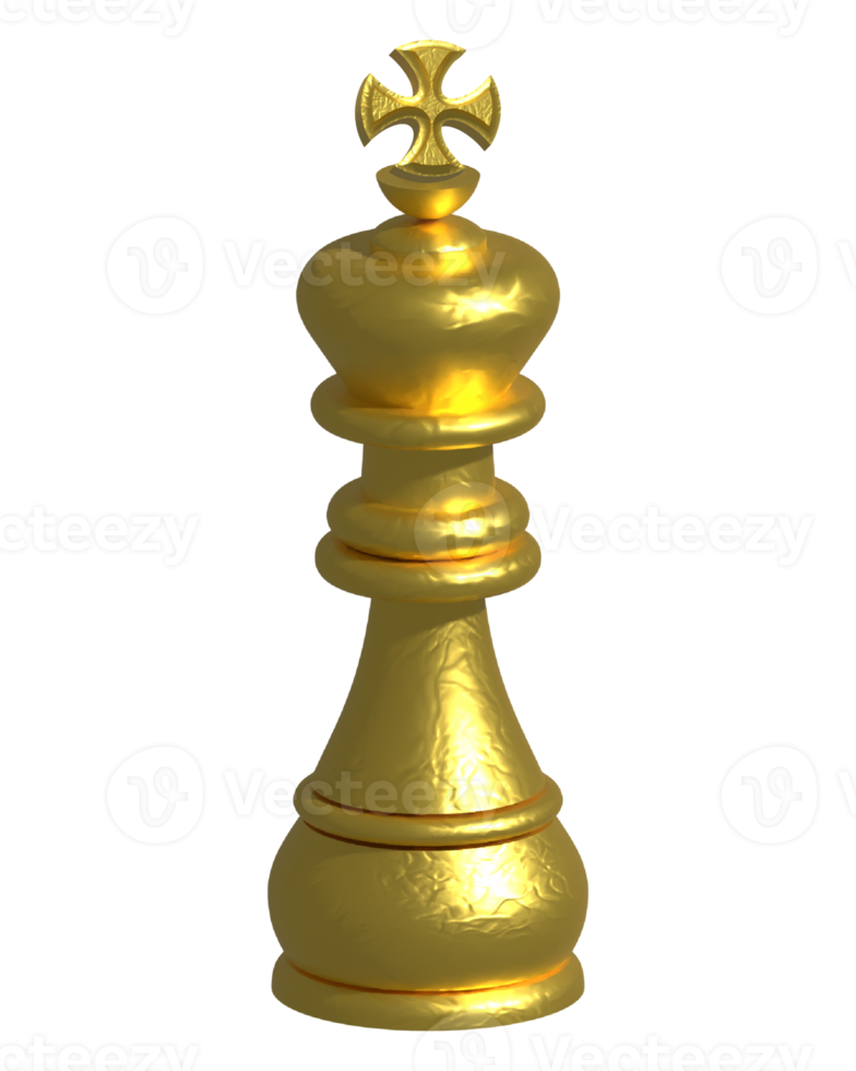 goud schaak koning 3d geven png