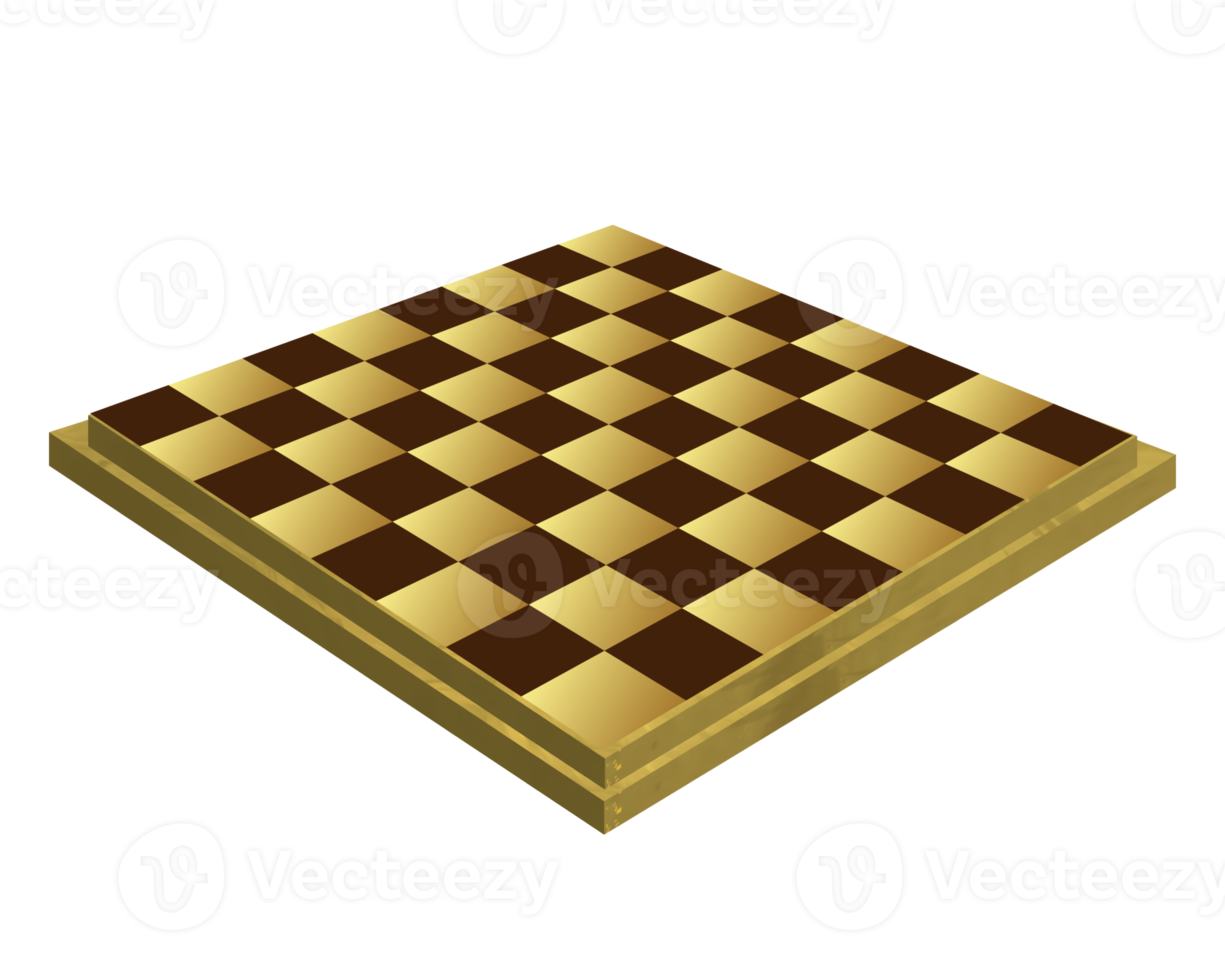 Perspective Chessboard 3D Render png