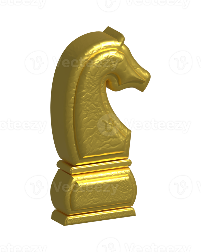 guld schack riddare 3d framställa png