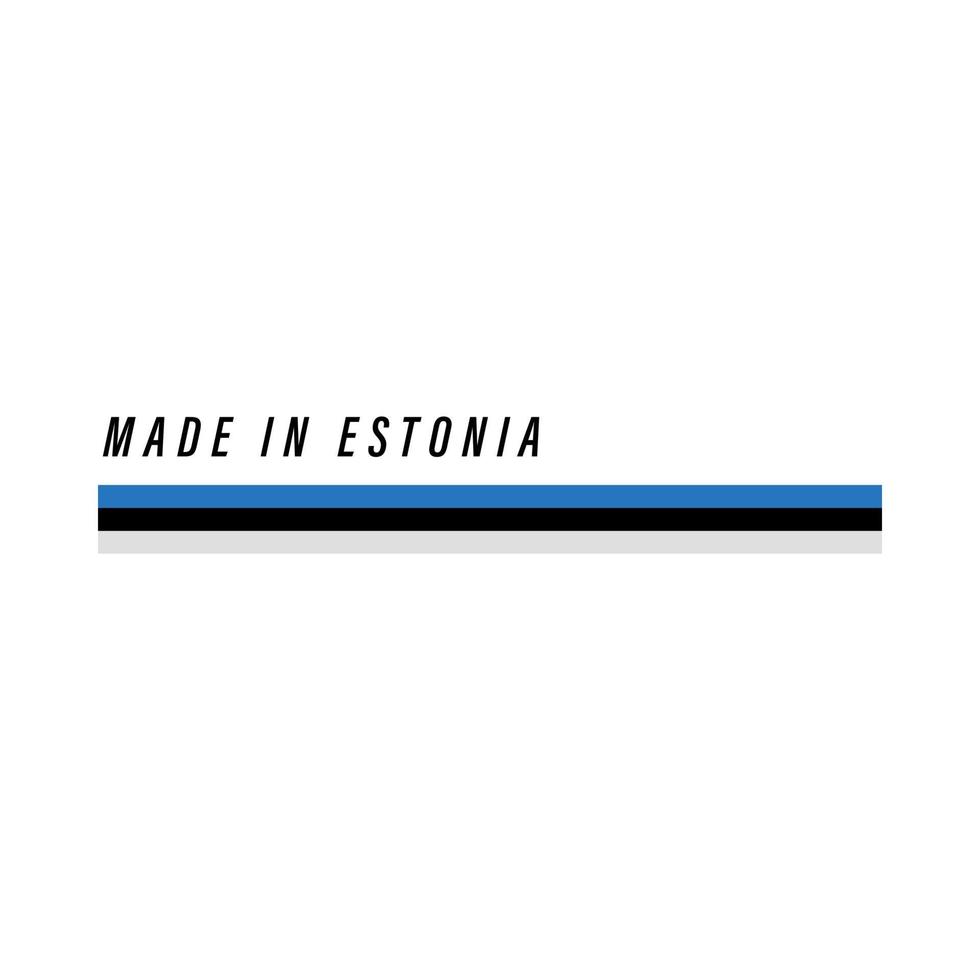 hecho en estonia, placa o etiqueta con bandera aislada vector