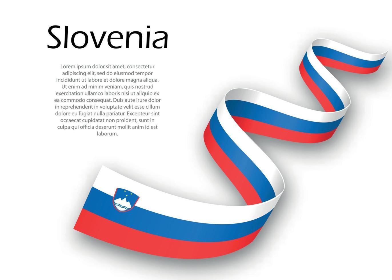 Waving ribbon or banner with flag of Slovenia vector