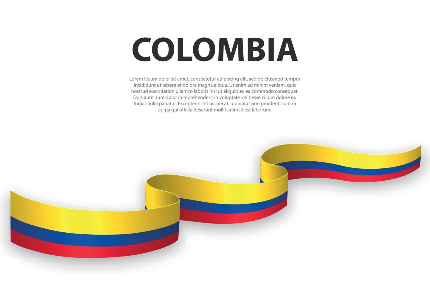 Waving ribbon or banner with flag of Colombia vector