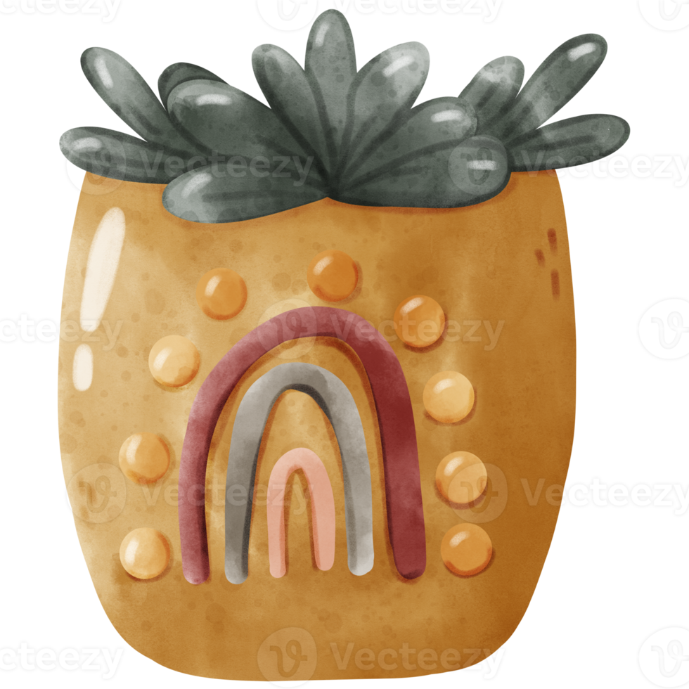 Watercolor Plant Pot png