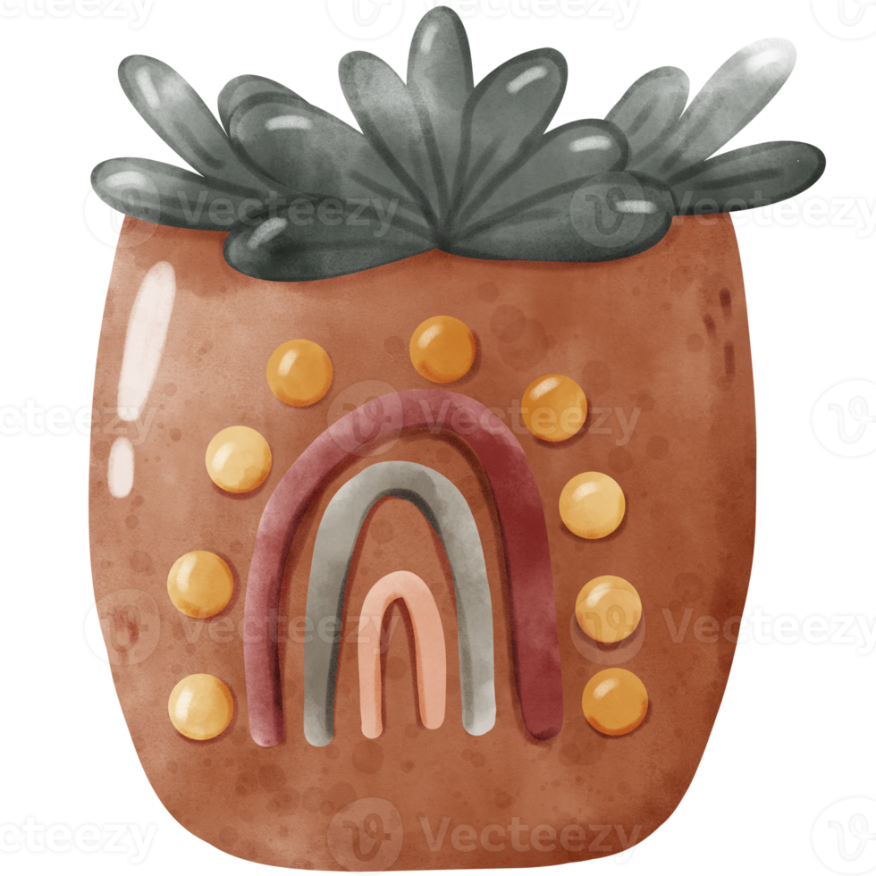 Watercolor Plant Pot png