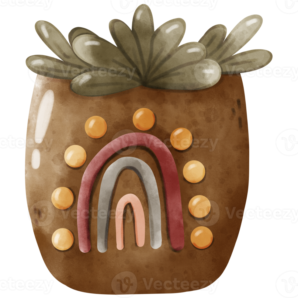 Watercolor Plant Pot png