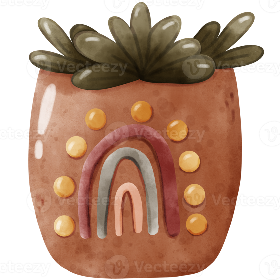 Watercolor Plant Pot png