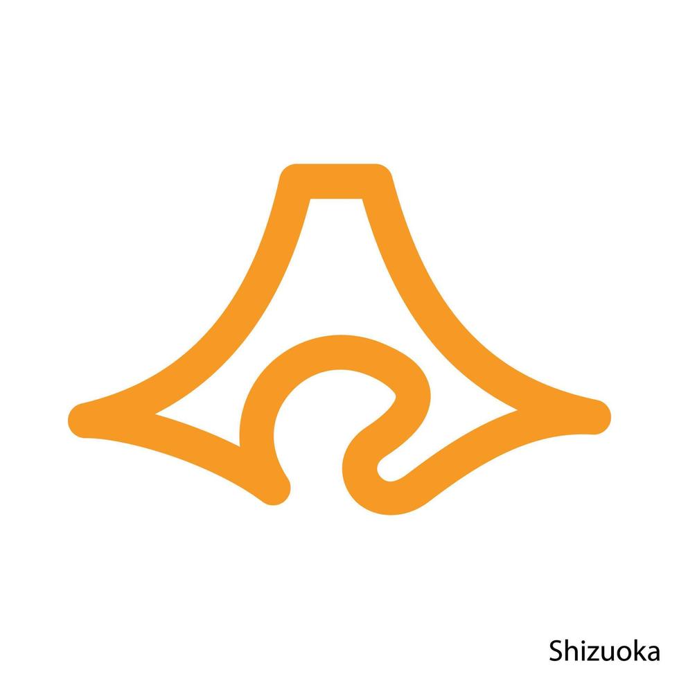 escudo de armas de shizuoka es una prefectura de japón. emblema vectorial vector