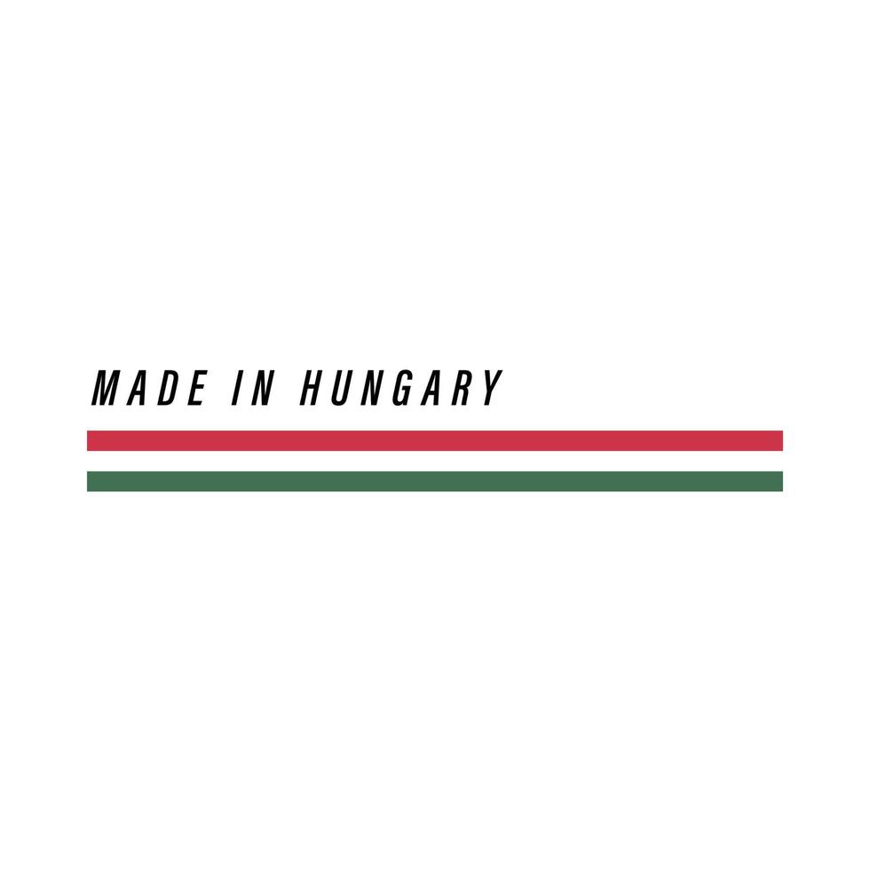 Made in Hungary, badge or label with flag isolated vector