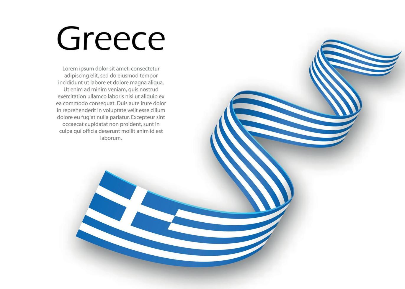 Waving ribbon or banner with flag of Greece vector