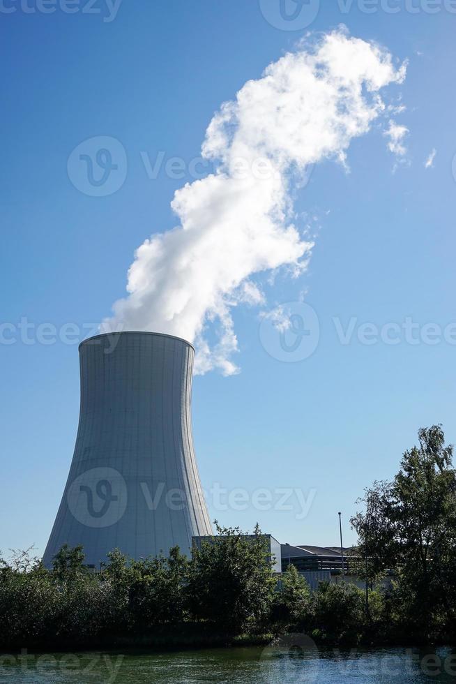 cooling tower of power station photo