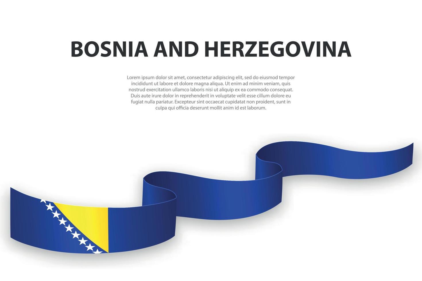 cinta ondeante o pancarta con bandera de bosnia y herzegovina. vector