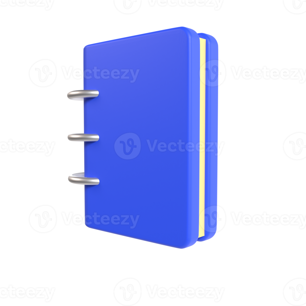 renderizado de ilustración 3d de cuaderno de bocetos png