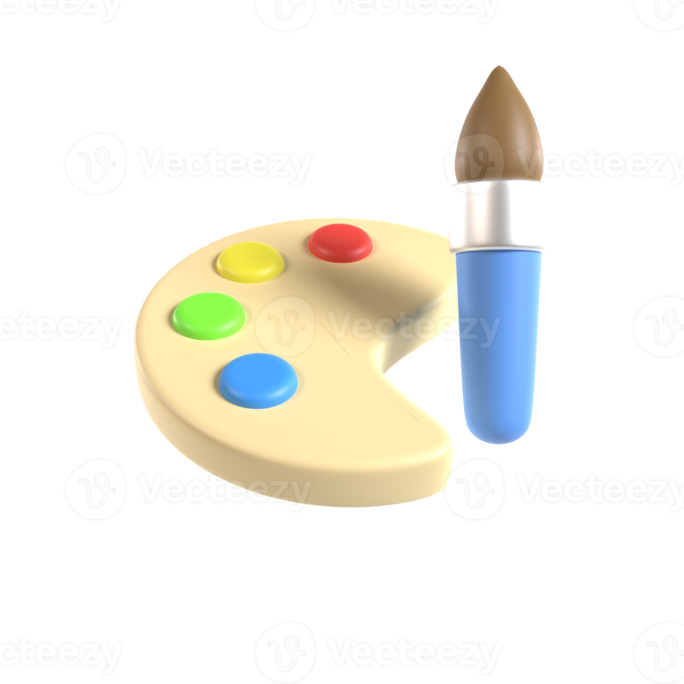 color palette 3d illustration rendering png