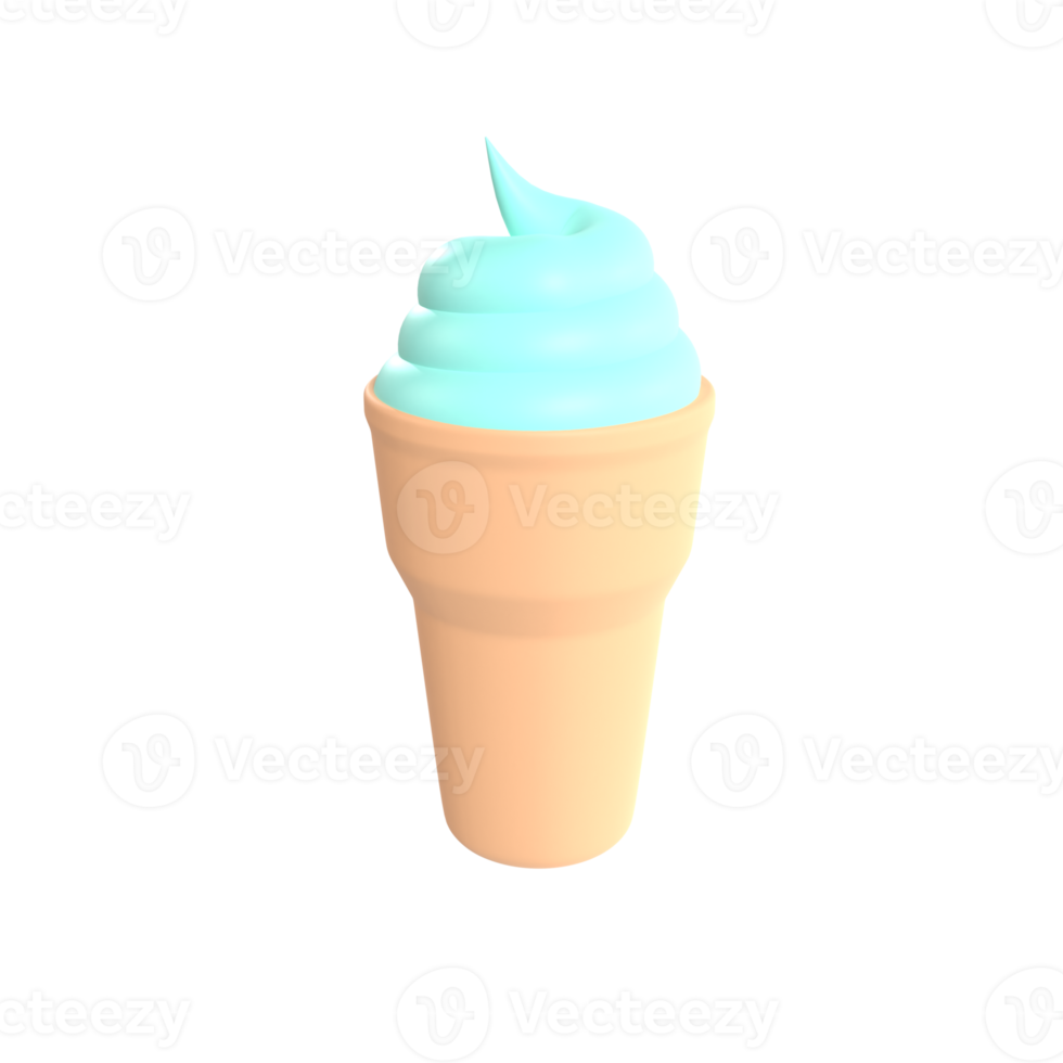 renderizado de ilustración 3d de helado png