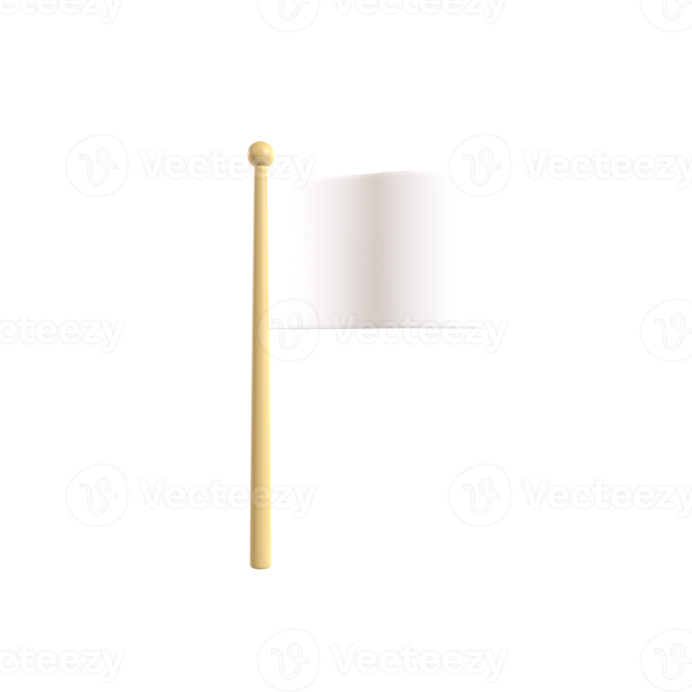 white flag 3d illustration rendering png