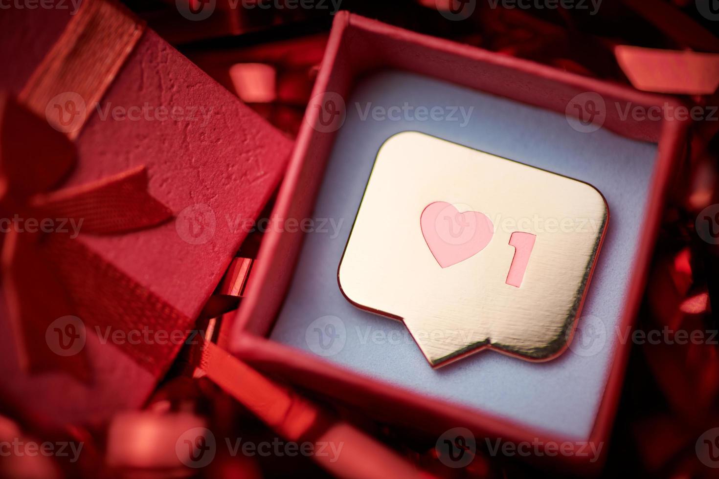 Like symbol in gift box photo