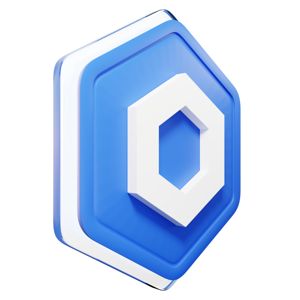 Chainlink link insigne crypto rendu 3D png