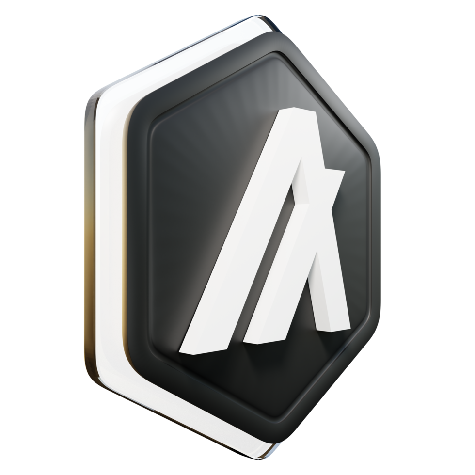 algorand algo badge crypto renderização em 3d png