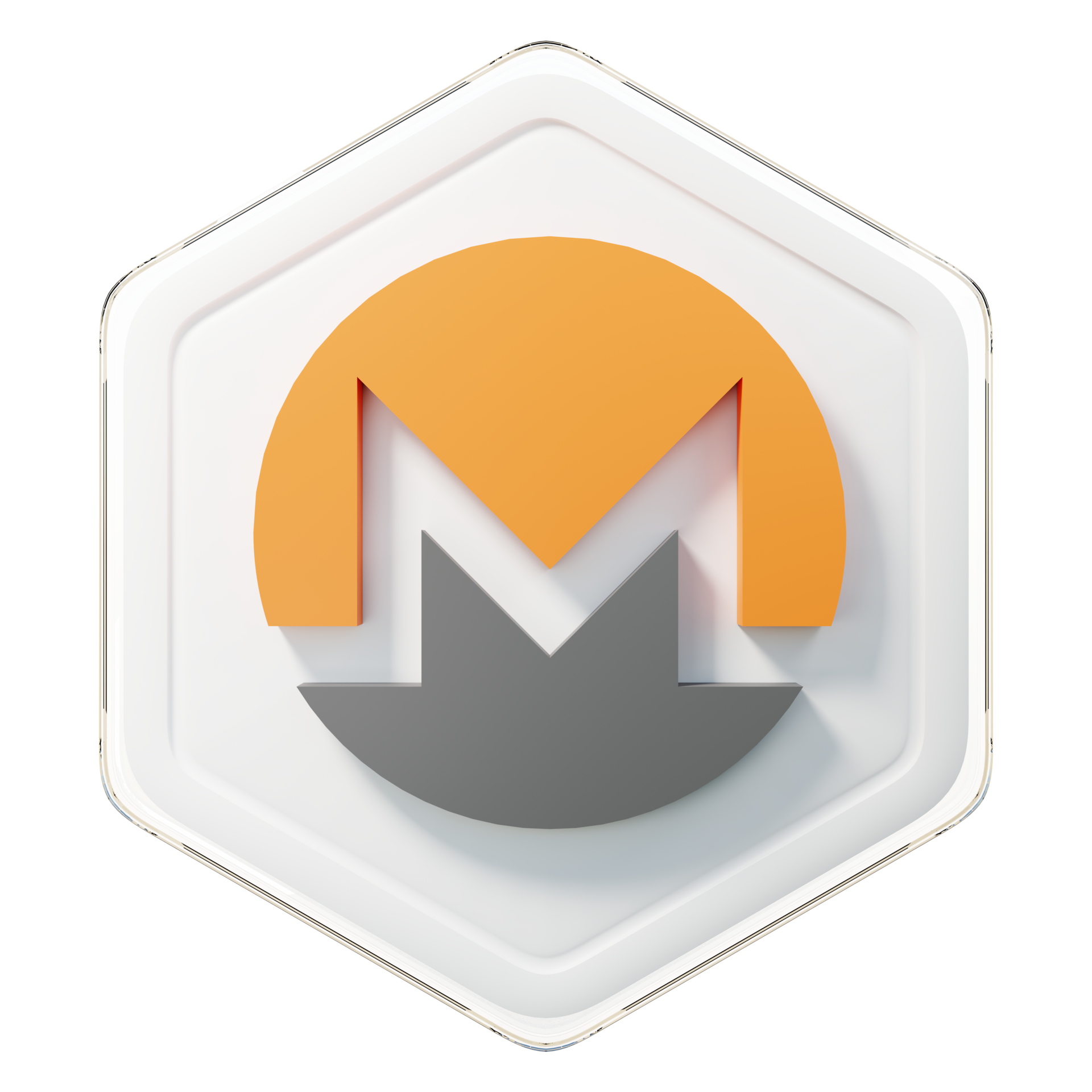 Monero XMR Badge Crypto Isolated On White Background Blockchain Technology 3D Rendering 11307270 PNG