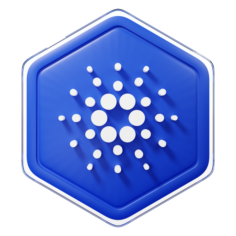 Cardano ADA Badge Crypto 3D Rendering png