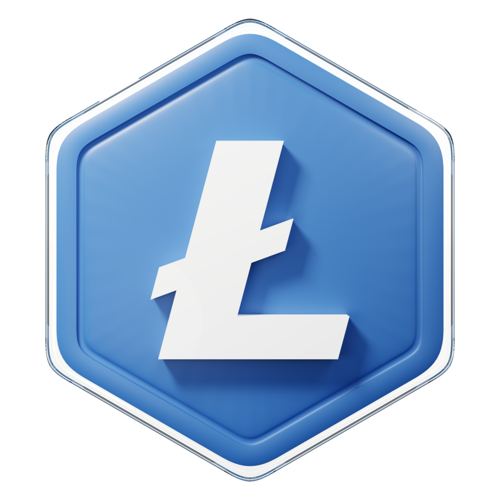 litecoin ltc distintivo crypto 3d interpretazione png