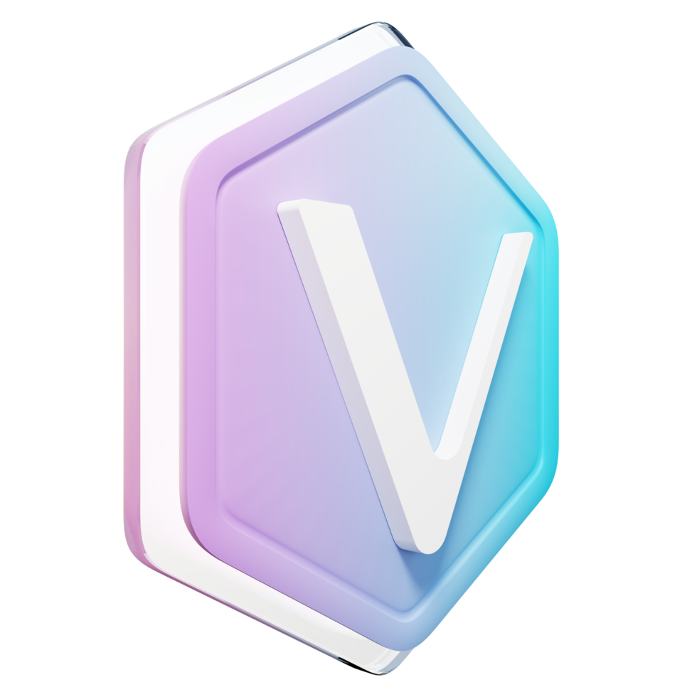 VeChain VET Badge Crypto 3D Rendering png