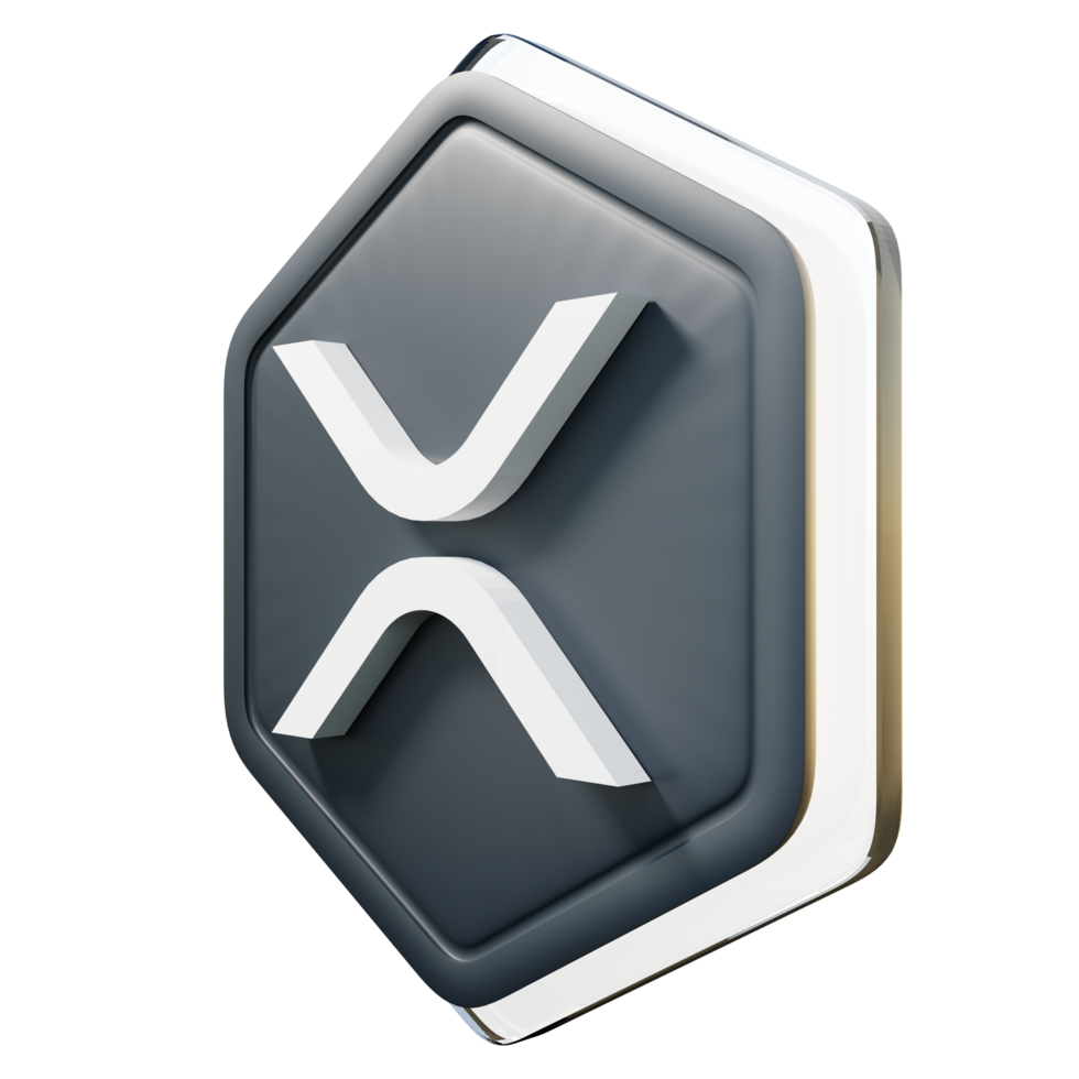 XRP Badge Crypto 3D Rendering png