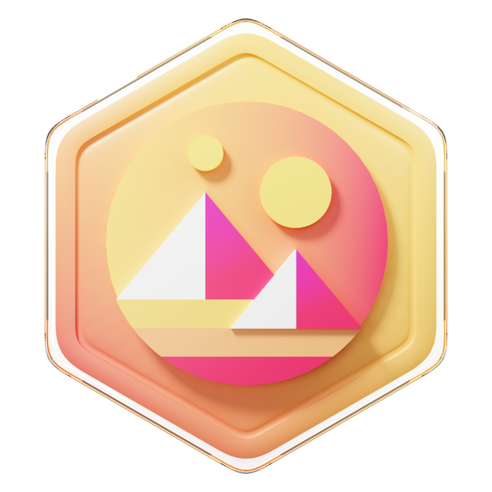 Decentraland MANA Badge Crypto 3D Rendering png