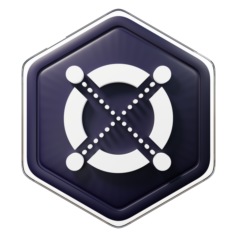 Elrond EGLD Badge Crypto Isolated On White Background Blockchain Technology 3D Rendering png