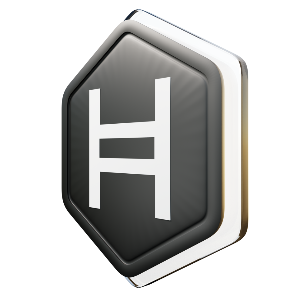 Hedera HBAR Badge Crypto 3D Rendering png