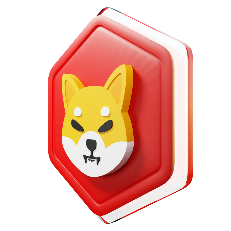 Shiba Inu SHIB Badge Crypto 3D Rendering png