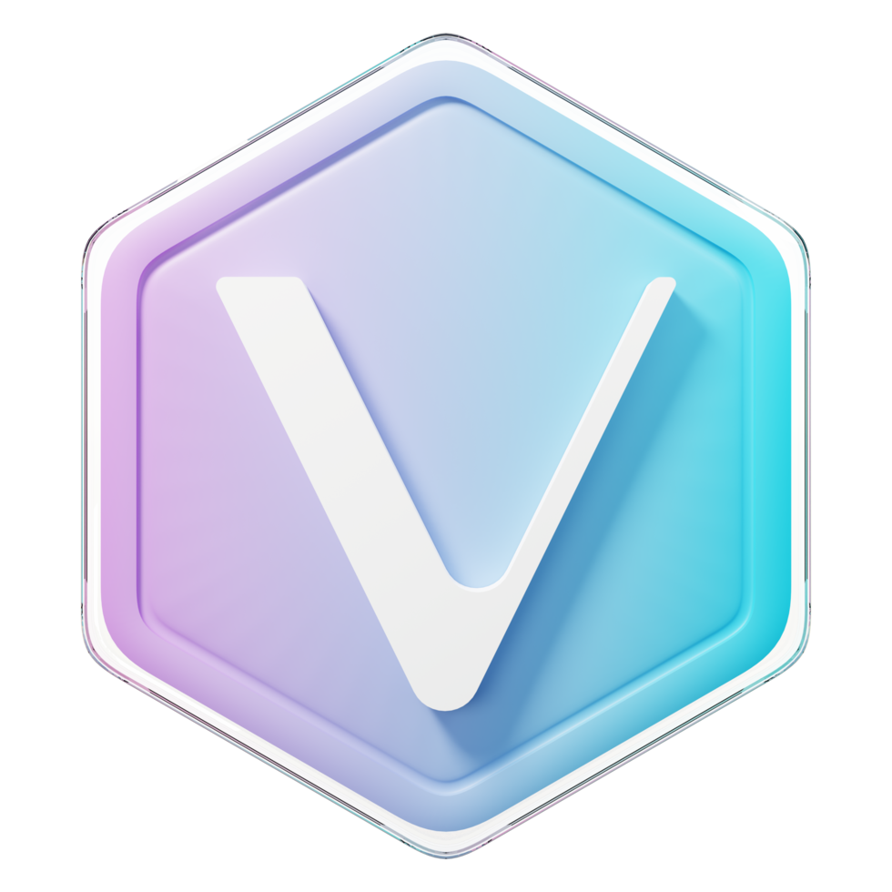 VeChain VET Badge Crypto 3D Rendering png