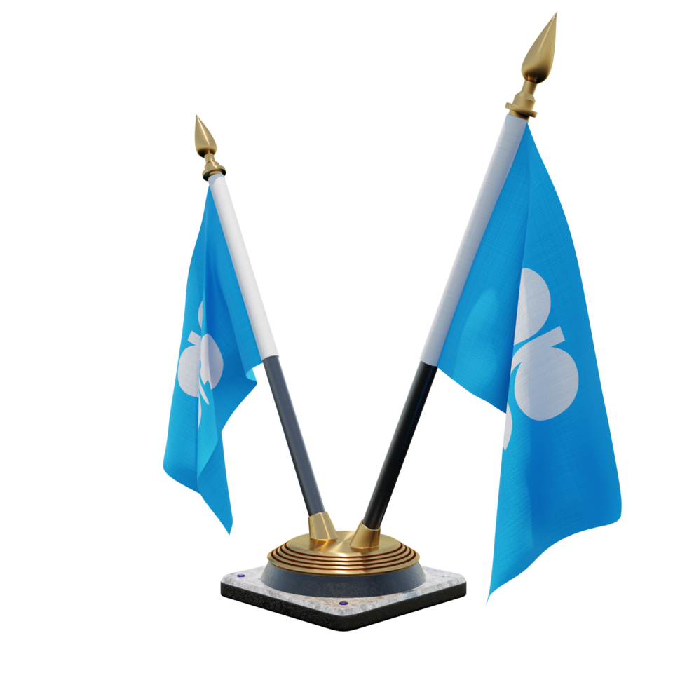 OPEC 3d illustration Double V Desk Flag Stand png