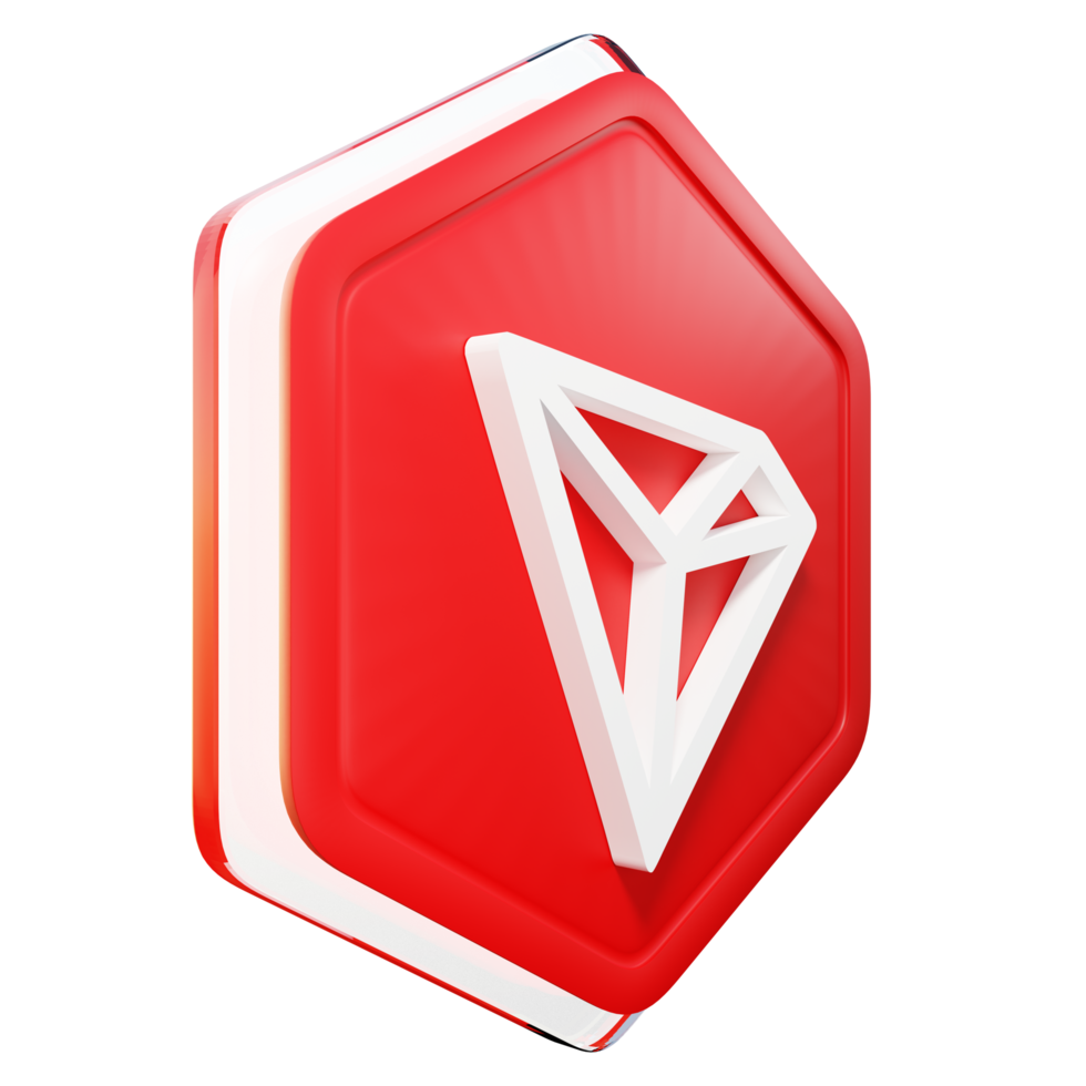 TRON TRX Badge Crypto 3D Rendering png