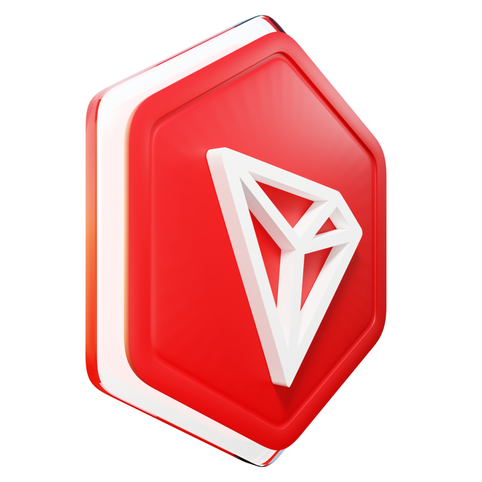 tron trx distintivo crypto 3d interpretazione png