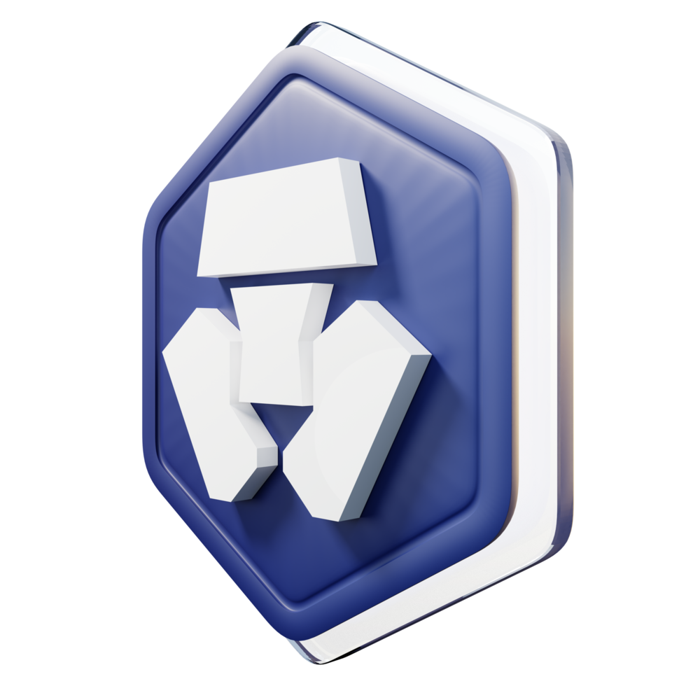 Cronos CRO Badge Crypto 3D Rendering png