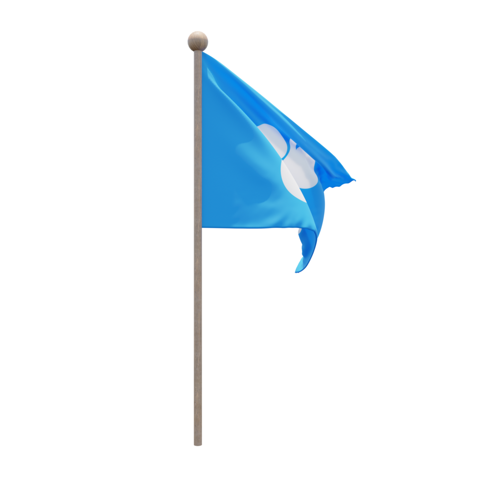bandera de ilustración 3d de la opep en el poste. asta de bandera de madera png
