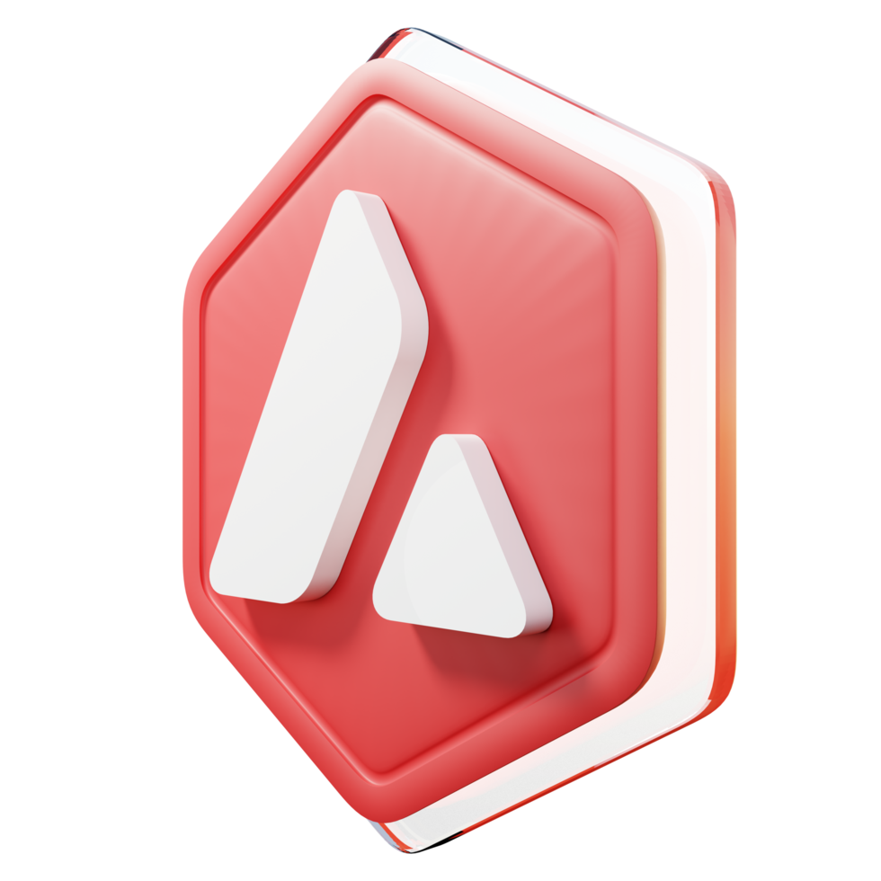 avalanche avax badge cripto renderização em 3d png