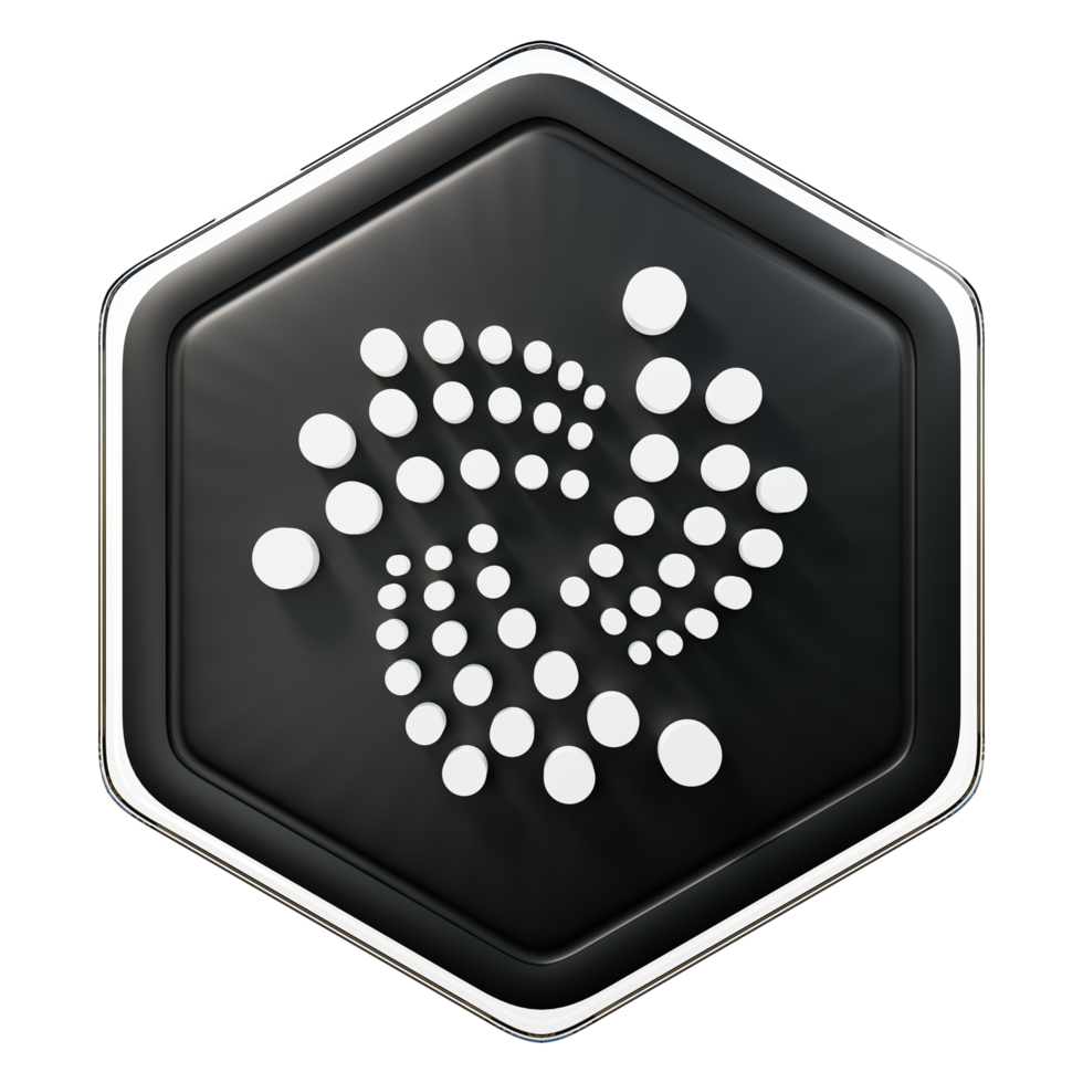 iota miota abzeichen krypto 3d-rendering png