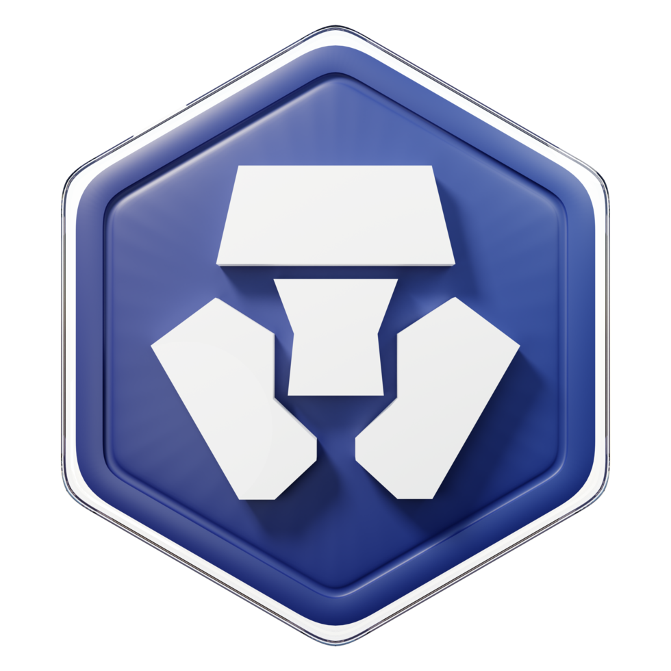 Cronos CRO Badge Crypto Isolated On White Background Blockchain Technology 3D Rendering png