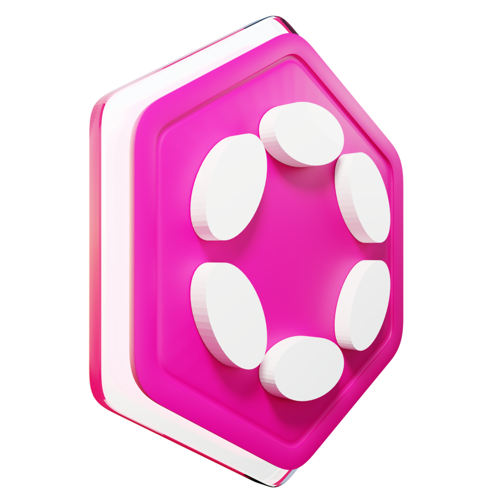 Polkadot DOT Badge Crypto 3D Rendering png