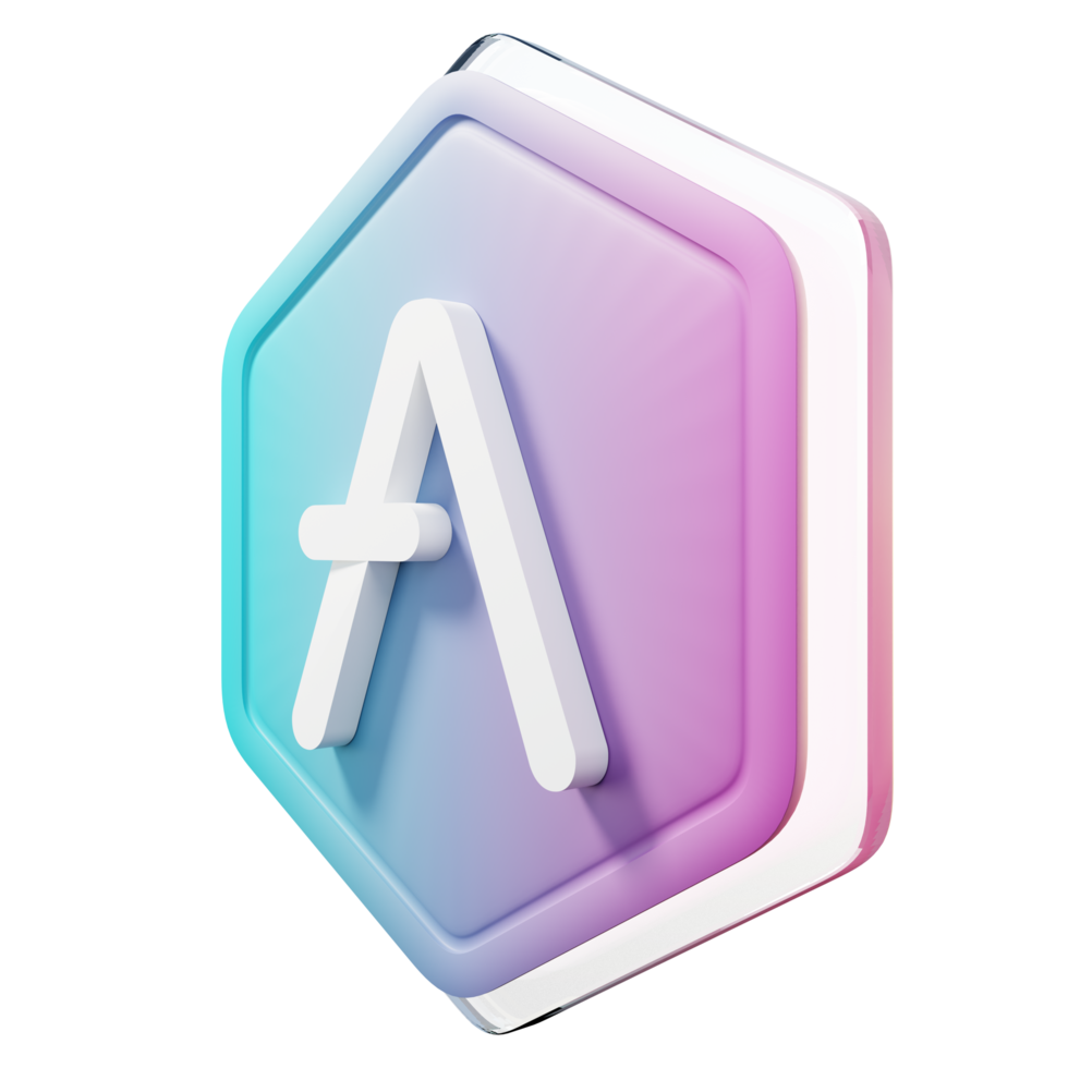 Aave AAVE Badge Crypto 3D Rendering png
