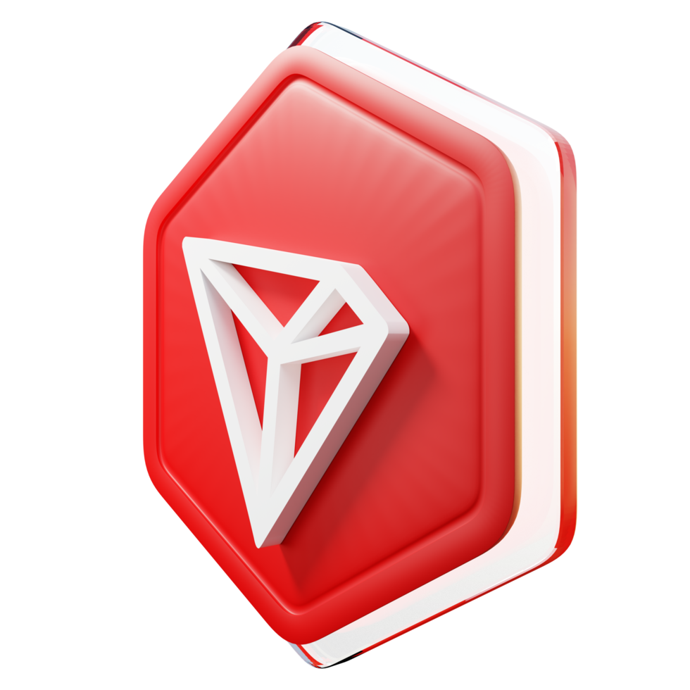 tron trx abzeichen krypto 3d-rendering png