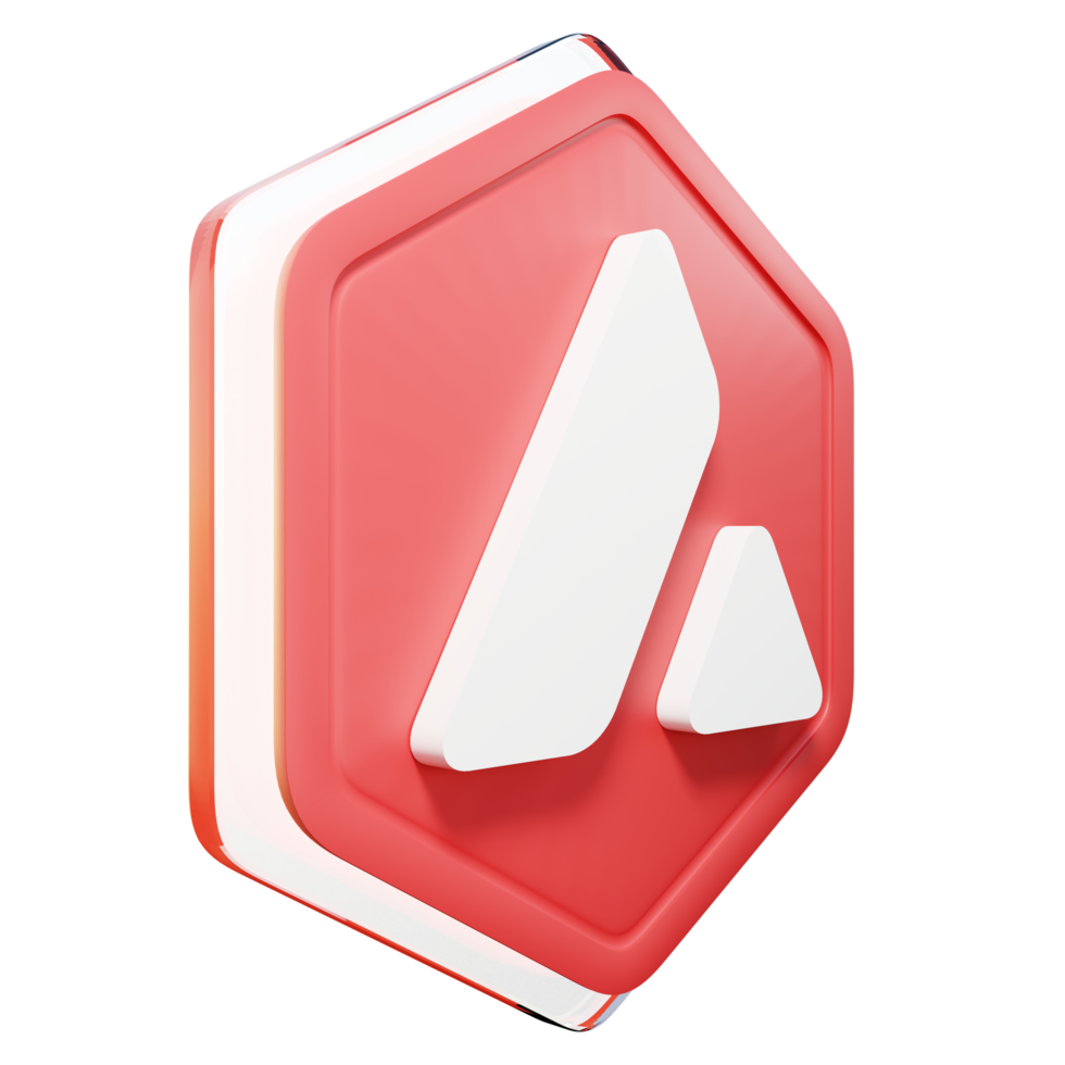 Avalanche AVAX Badge Crypto 3D Rendering png