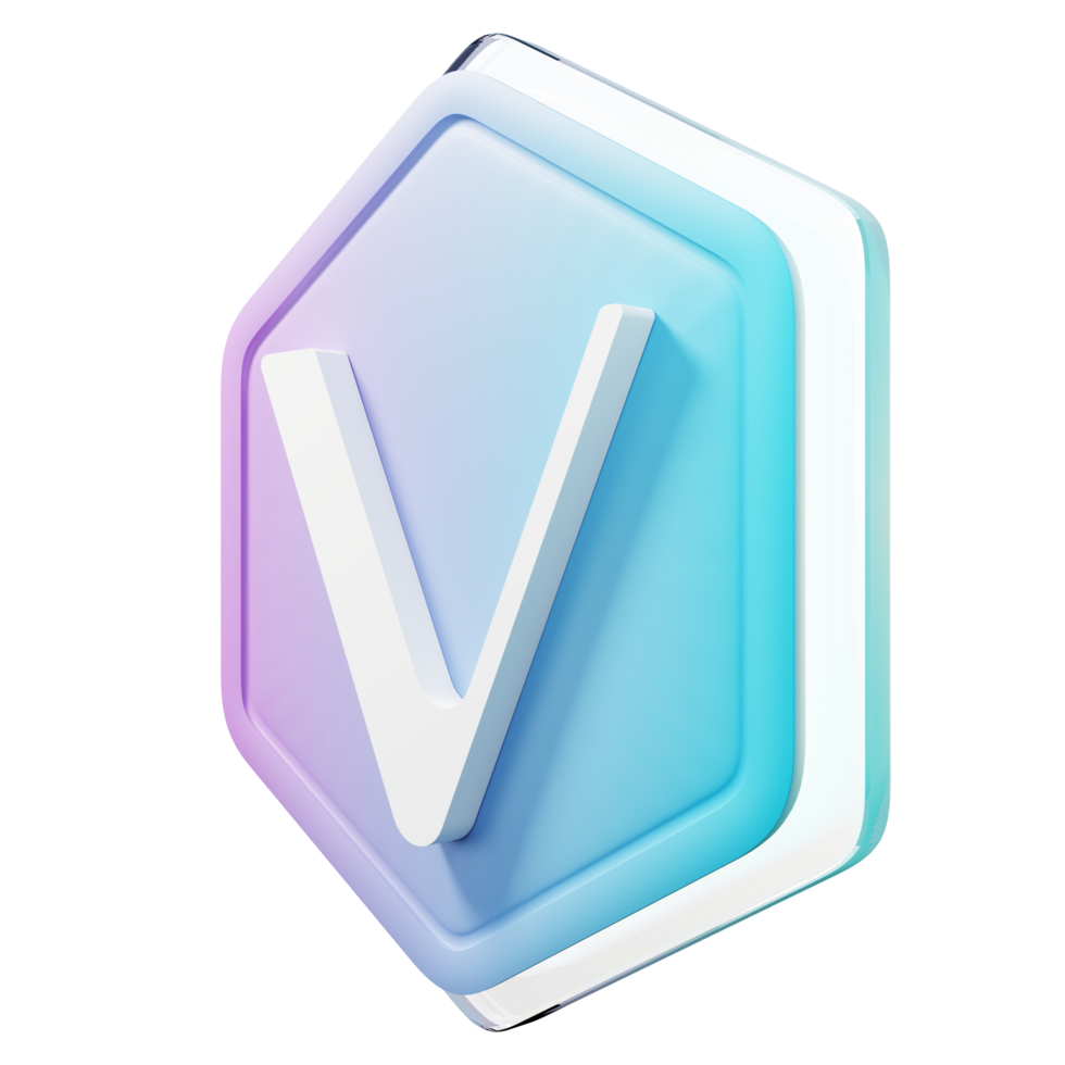 VeChain VET Badge Crypto 3D Rendering png