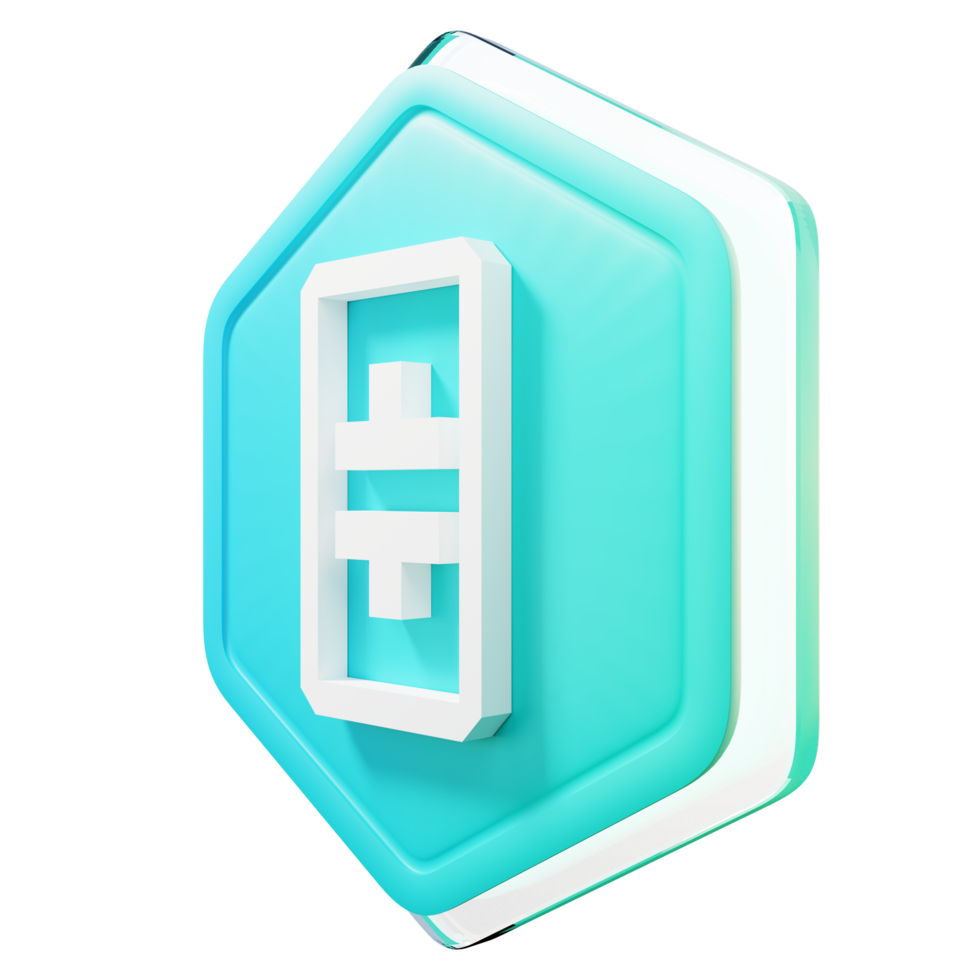 Theta Network THETA Badge Crypto 3D Rendering png