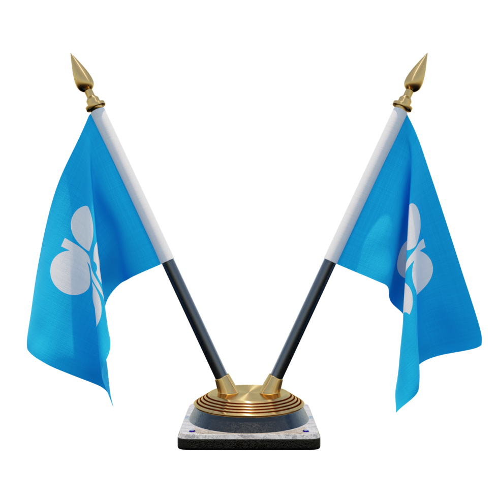 OPEC 3d illustration Double V Desk Flag Stand png