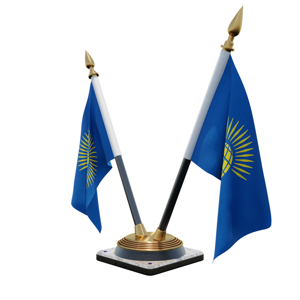 Commonwealth of Nations 3d illustration Double V Desk Flag Stand png