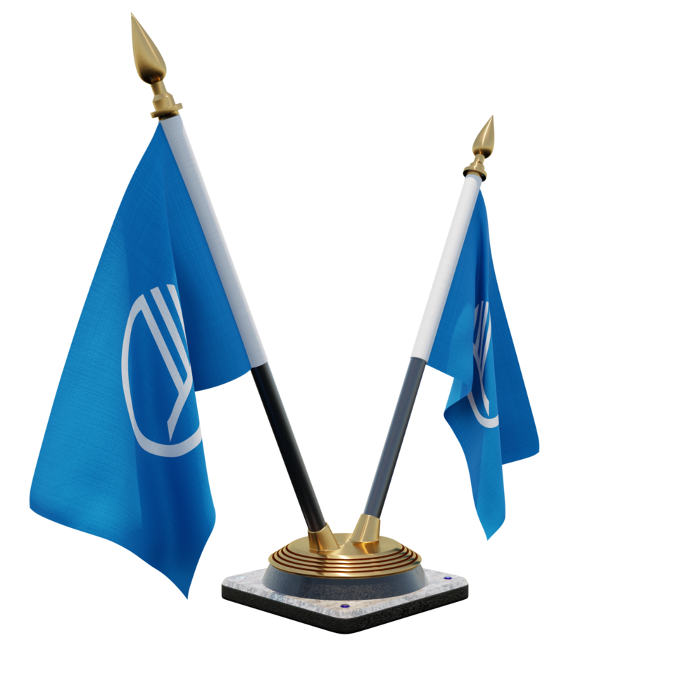 Nordic Council 3d illustration Double V Desk Flag Stand png